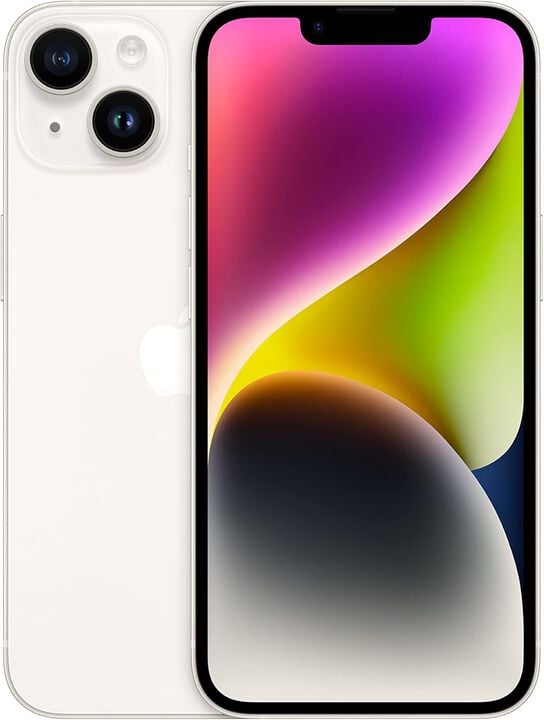 iPhone 14 reacondicionado Premium A+ de 128 GB, acabado blanco estrella.