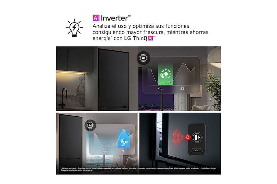 Frigor&iacute;fico Combi LG GBBSJ10DPY, 333L, No Frost, DoorCooling+, Inox antihuellas, Clase D