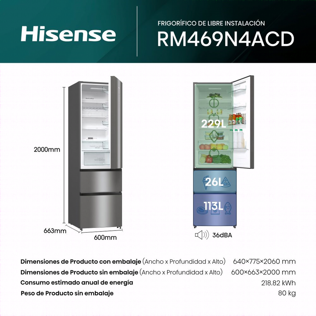 Frig.HISENSE Combi 3 Puertas