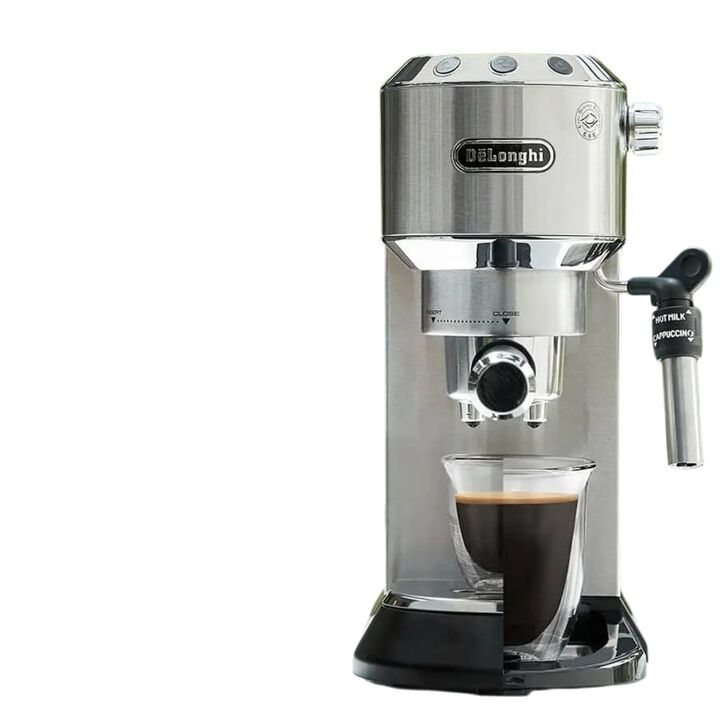 Cafetera espresso manual de bomba con sistema cappuccino y tecnología Thermoblock, que mantiene el agua a temperatura exacta