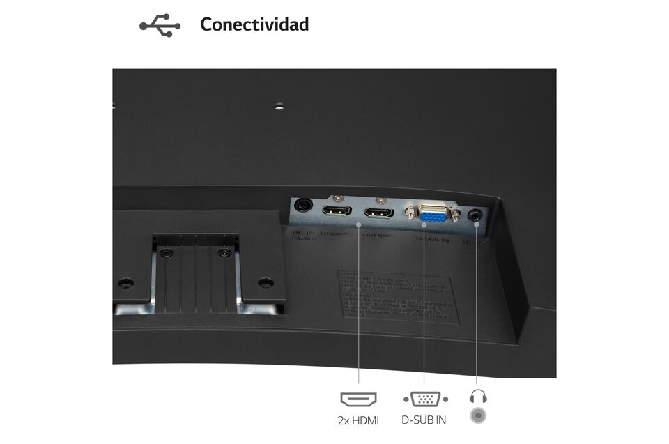 Monitor LG Panel VA: 1920 x 1080, 250 cd/m&sup2;, 3000:1, diag. FreeSync. Entrdas: 2xHDMI1.4
