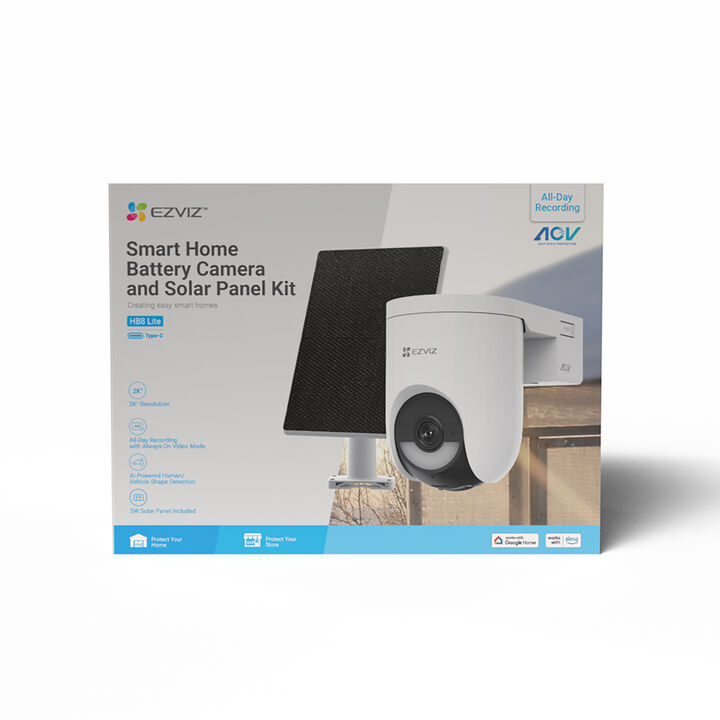 Sobre la C&aacute;mara de Seguridad EZVIZ HB8 Lite 4MP + Panel Solar 5W Protecci&oacute;n durante todo el d&iacute;a, f&aacute;cil de conectar La HB8 Lite es una soluci&oacute;n de seguridad altamente rentable que ofrece un rendimiento de pr&oacute;xima generaci&oacute;n, sin sobrecargar con restricciones de instalaci&oacute;n.