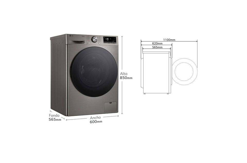 Lava-secadora 11 kg/6 kg inox con AI DD, TurboWash 360°, autodosificación, vapor y Wi-Fi.