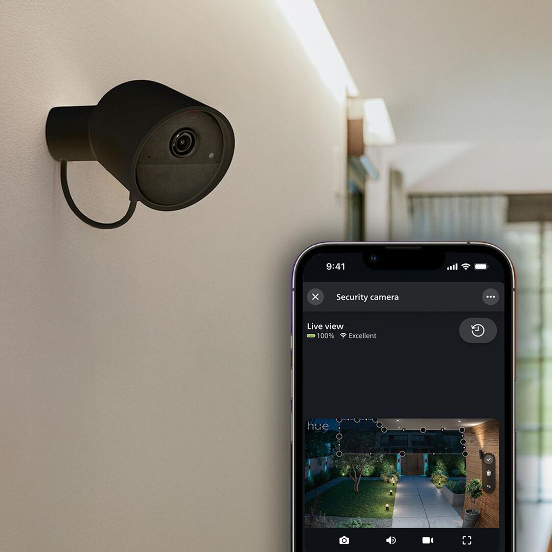 C&aacute;mara Videovigilancia Hue Secure 2K cable pared