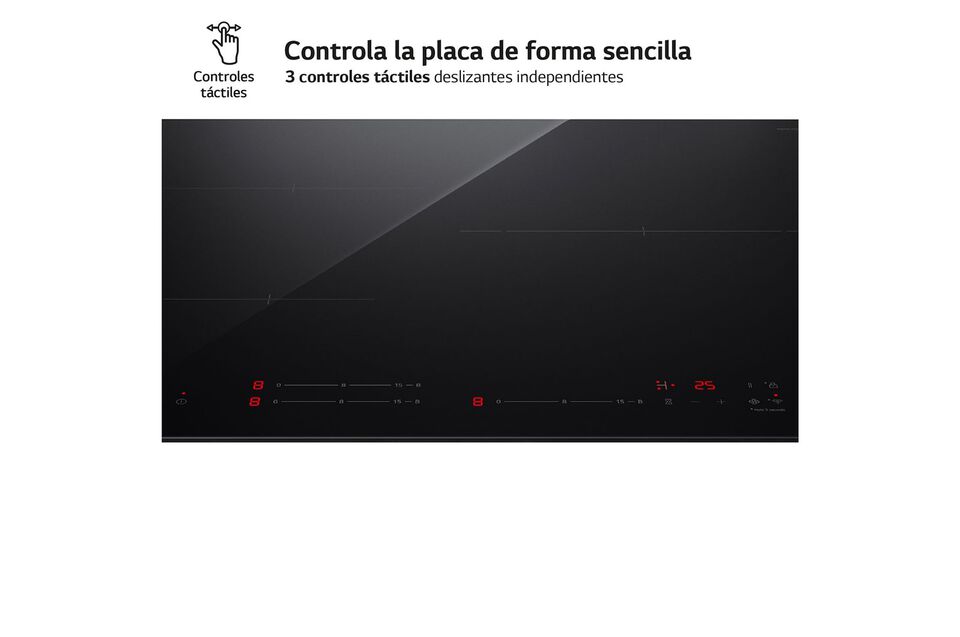 Placa inducción 59 cm con zona XXL, Wi-Fi, control táctil, Boost y Stop & Go.