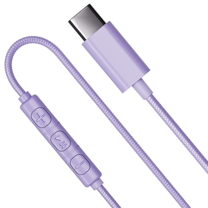 Los auriculares San Francisco 2 Lavender Purple son unos auriculares con cable dise&ntilde;ados para disfrutar de un sonido claro y equilibrado en cualquier momento. Incorporan un conector USB Tipo-C compatible con smartphones, tablets y ordenadores port&aacute;tiles, un resistente cable de tela trenzada antienredos, micr&oacute;fono integrado y control remoto de tres botones para gestionar llamadas y m&uacute;sica de forma c&oacute;moda. Su dise&ntilde;o Open-Fit ofrece un ajuste ligero y confortable, ideal para el uso diario.