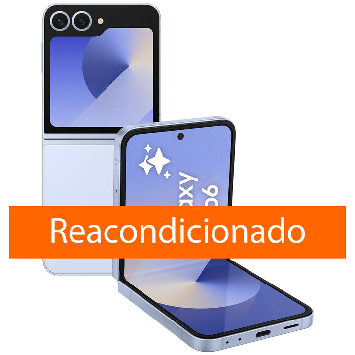 <h2>Samsung Galaxy Z Flip 6 256 GB Reacondicionado &ndash; Estado Premium A+</h2>

<p>El <strong>Samsung Galaxy Z Flip 6 de 256 GB Reacondicionado en Estado Premium A+</strong> es un smartphone plegable innovador disponible a un precio competitivo. Este dispositivo ha sido sometido a un riguroso proceso de inspecci&oacute;n, pruebas t&eacute;cnicas y limpieza para garantizar un perfecto funcionamiento operativo del dispositivo (pantalla interna, externa y bisagra).</p>

<p>✨ <strong>Grado Est&eacute;tico Premium (A+):</strong> Dispositivos con muy poco uso y mantenidos en las mejores condiciones, con m&iacute;nimos desperfectos muy poco visibles a simple vista en pantalla, carcasa lateral y trasera, c&aacute;maras o botones.</p>

<ul>
  <li>⚙️ <strong>Revisi&oacute;n por</strong> expertos en + de 80 puntos</li>
  <li>🛡️ <strong>Reacondicionados con</strong> componentes originales</li>
  <li>🔋 <strong>Al menos</strong> un 85% de la capacidad de su bater&iacute;a</li>
  <li>📆 <strong>30 d&iacute;as</strong> de prueba</li>
  <li>💳 <strong>Pago en</strong> 24 meses, sin intereses</li>
  <li>✅ <strong>Garant&iacute;a del</strong> proveedor de 36 meses
    <br><em>*Nota sobre la resistencia al agua: Al ser un producto reacondicionado, no se garantiza la estanqueidad ni la resistencia al agua originales.</em></li>
</ul>

<h3>&iquest;Qu&eacute; incluye el paquete?</h3>
<p>Para reducir el impacto ambiental, el producto se presenta en un embalaje sostenible y optimizado:</p>
<ul>
  <li>1x Samsung Galaxy Z Flip 6 256 GB (Color: Gris)</li>
  <li>1x Cable de carga compatible</li>
  <li>1x Herramienta de extracci&oacute;n de tarjeta SIM</li>
  <li><em>Nota: El producto se env&iacute;a en una caja de cart&oacute;n gen&eacute;rica. No se incluyen auriculares, adaptador de corriente de pared ni tarjeta SIM.</em></li>
</ul>