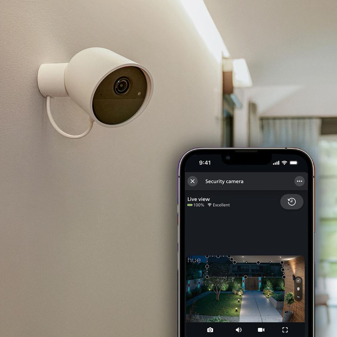 C&aacute;mara Videovigilancia Hue Secure 2K cable pared